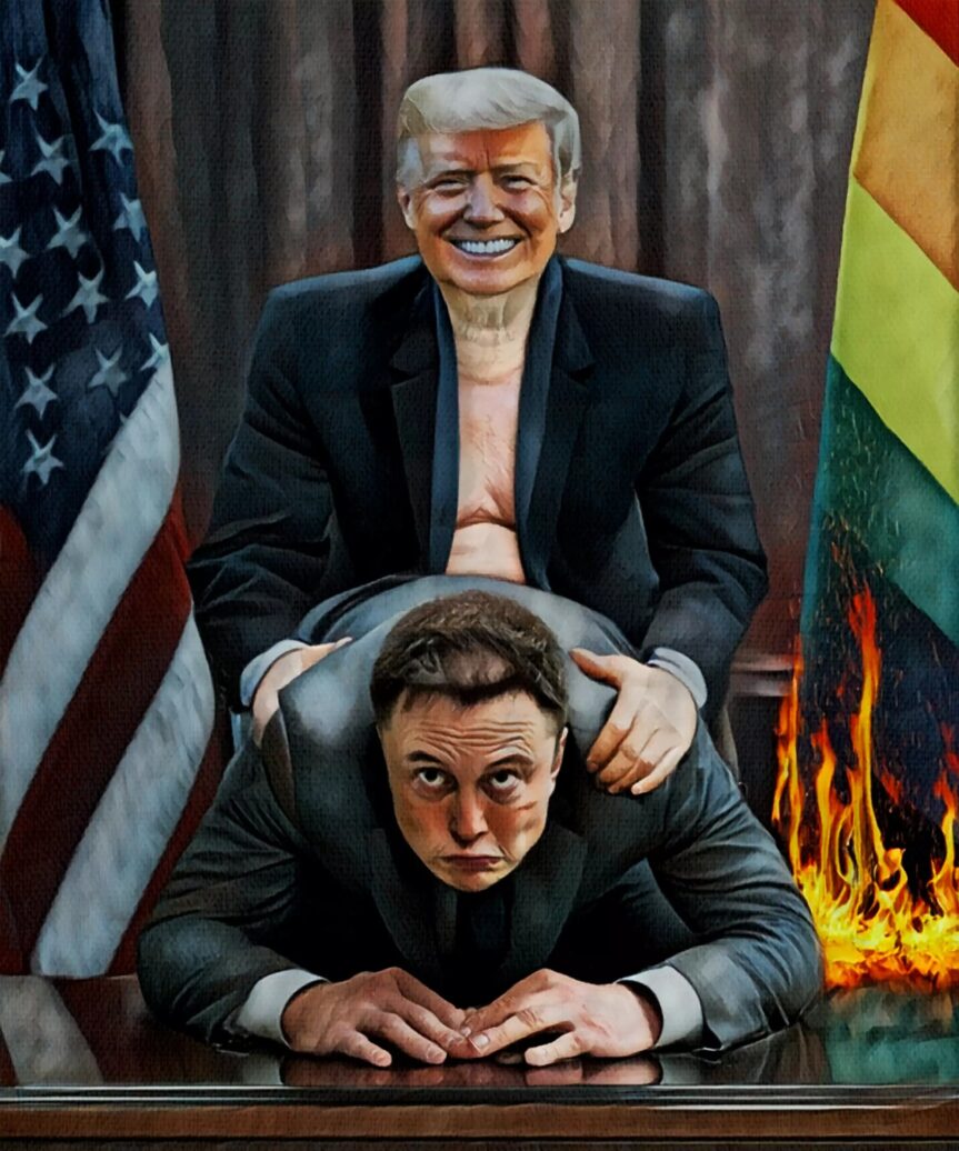 Norwegian Artist’s Painting of Trump and Musk Having Sex Goes Viral